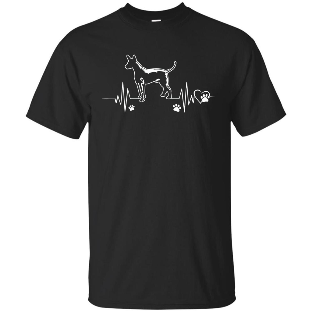 Heartbeat Mexican Hairless Dog T-shirt Heartbeat Paw Dogs Black