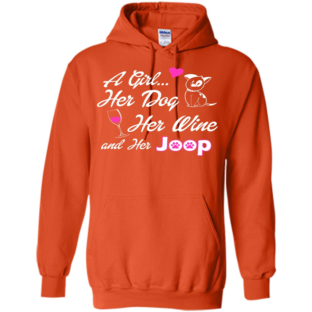 Dog T-shirt A Girl Her Dog Her Wine And Her Joop T-shirt Orange