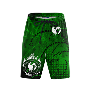 The Seven Deadly Sins - Greed 3D Beach Shorts