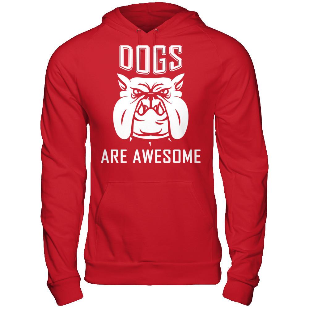 Love Dogs - Dogs Are Awesome Gildan - Pullover Hoodie Red