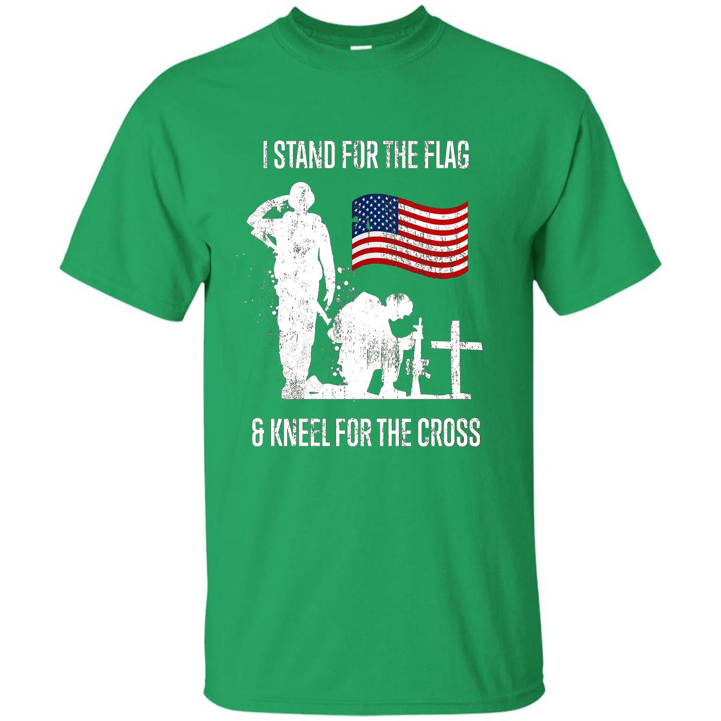 I Stand For The Flag And Kneel For The Cross T-shirt Irish Green