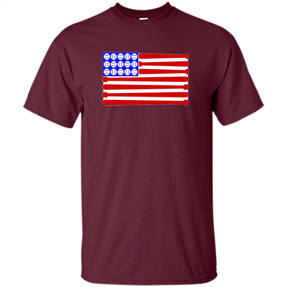 Baseball American Flag T-Shirt Maroon