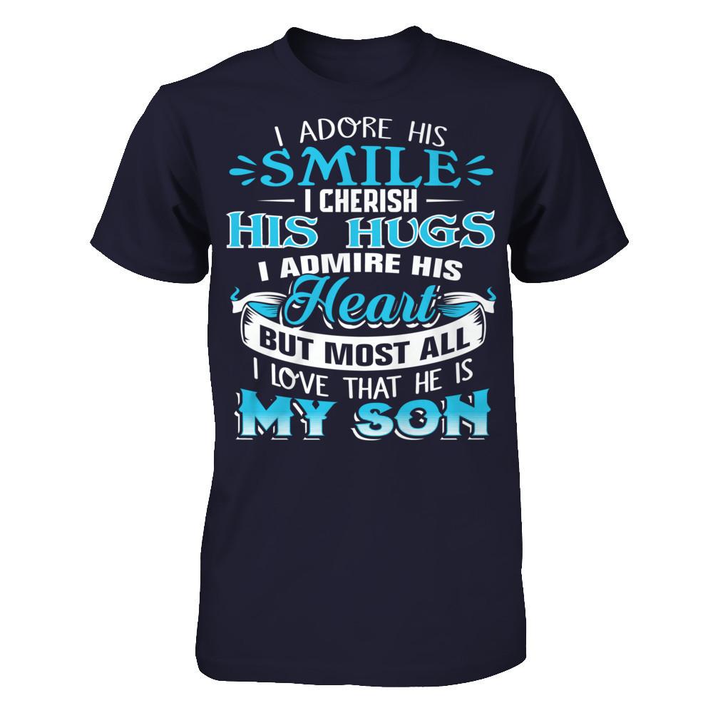 I Love That He Is My Son T-shirt Next Level - Unisex Fitted Tee Midnight Navy