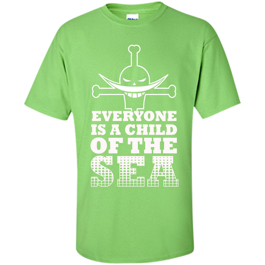 Sea. Everyone Is A Child Of The Sea T-shirt Lime