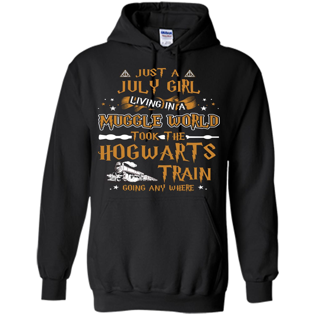 Harry Potter T-shirt Just A July Girl Living In A Muggle World Orange