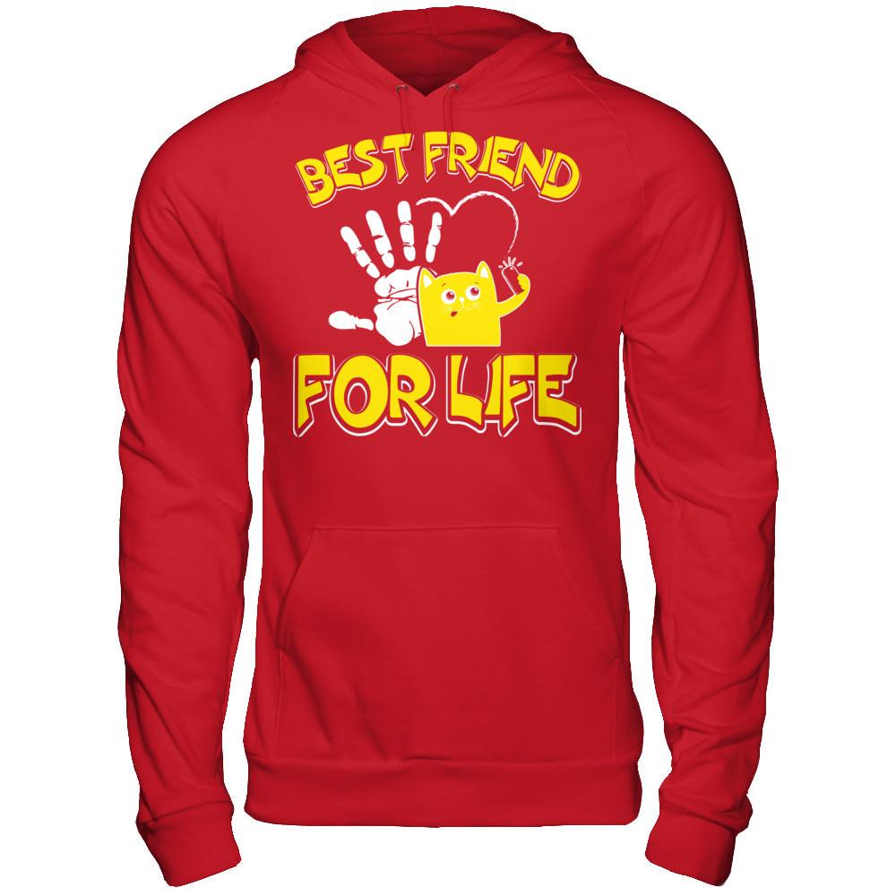 Cat - Best Friends For Life T-shirt Gildan - Pullover Hoodie Red