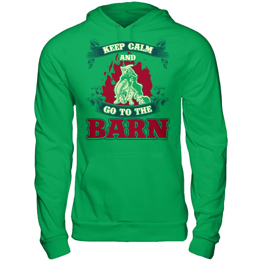 Keep Calm And Go To The Barn T-shirt Gildan - Pullover Hoodie Irish Green