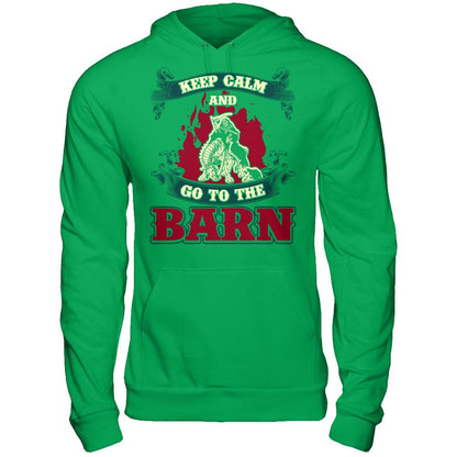 Keep Calm And Go To The Barn T-shirt Gildan - Pullover Hoodie Irish Green