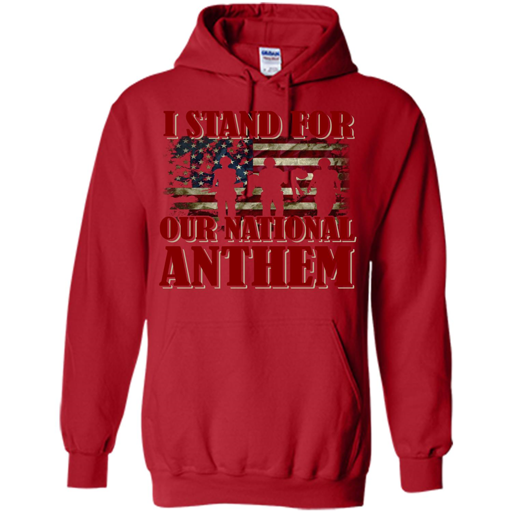 Military T-shirt I Stand For Our National Anthem T-shirt Red