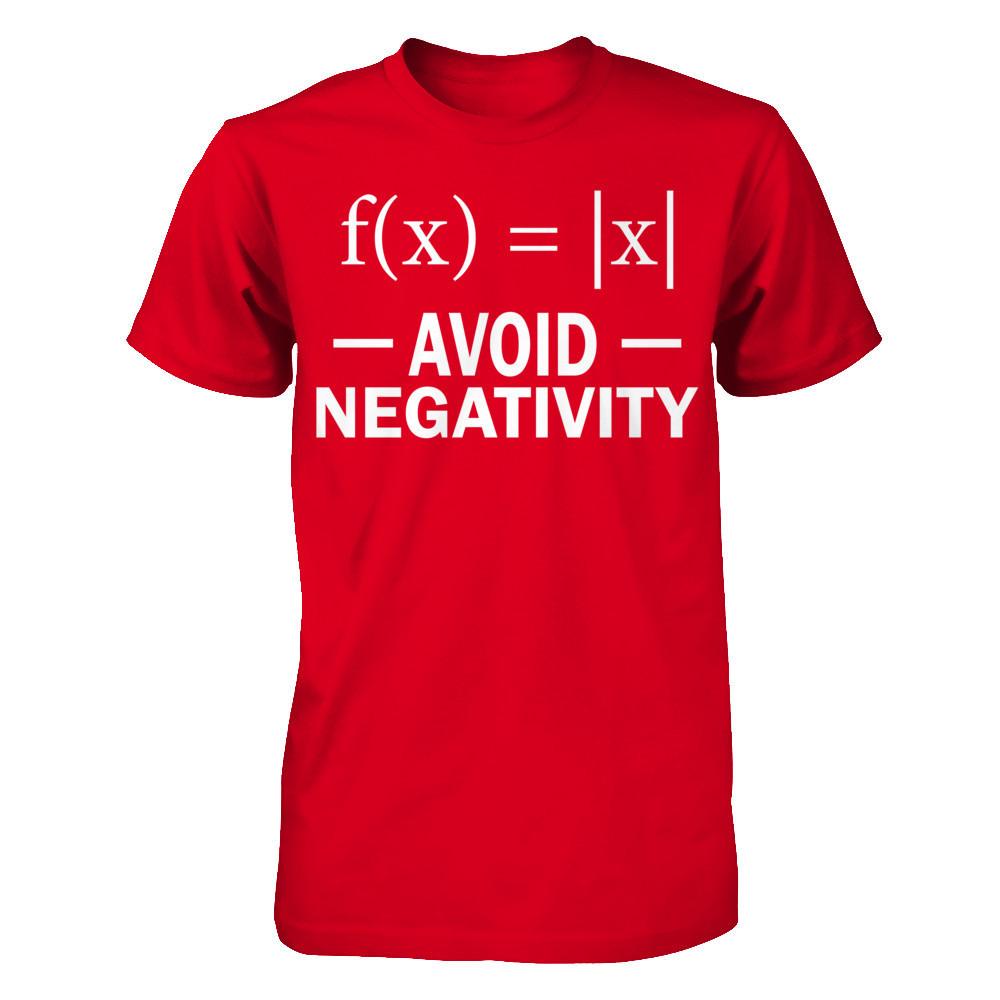 Avoid Negativity Funny Math T-shirt Next Level - Unisex Fitted Tee Red