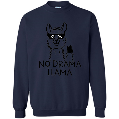 Funny No Drama Llama T-shirt Navy