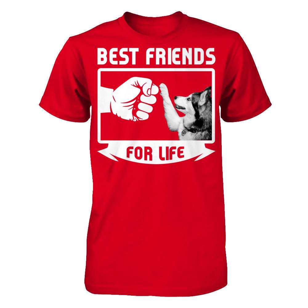 Dog - Best Friends For Life T-shirt Next Level - Unisex Fitted Tee Red