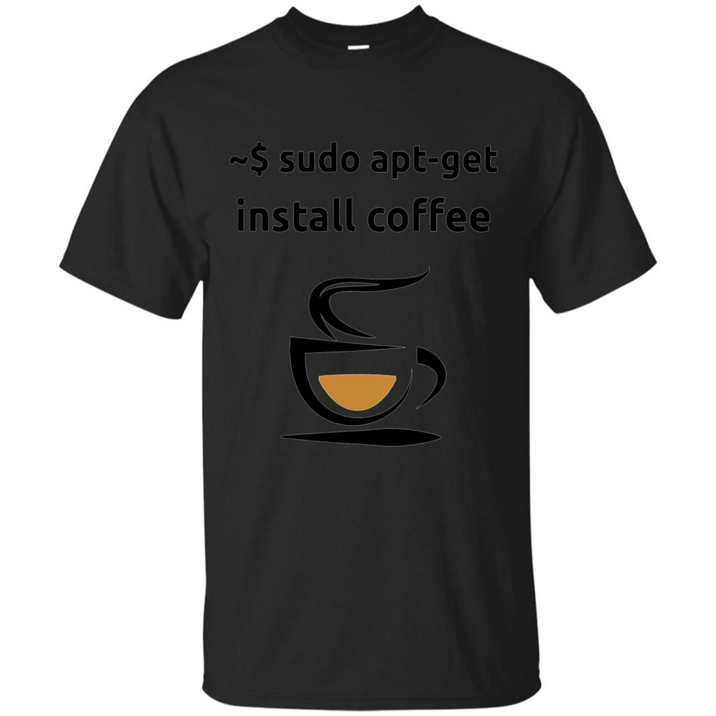 Sudo Apt-Get Install Coffee T-shirt Black