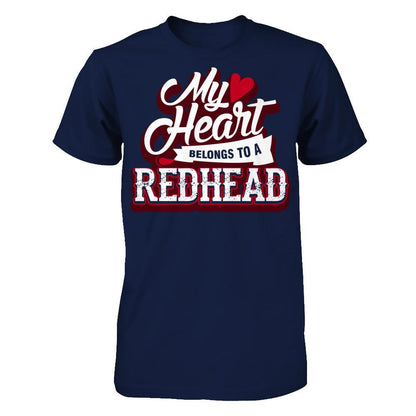 My Heart Belongs To A Redhead T-shirt Gildan - Short Sleeve Tee Navy