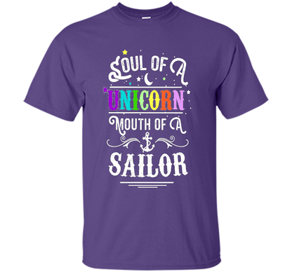 Soul Of A Unicorn Mouth Of A Sailor T-shirt Purple