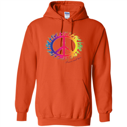 Peace and Love American Sign Language ASL T-shirt Orange
