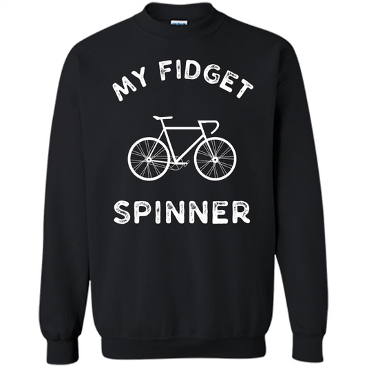 Funny Cool Cycling Mountain Biking T-shirt My Fidget Spinner Black