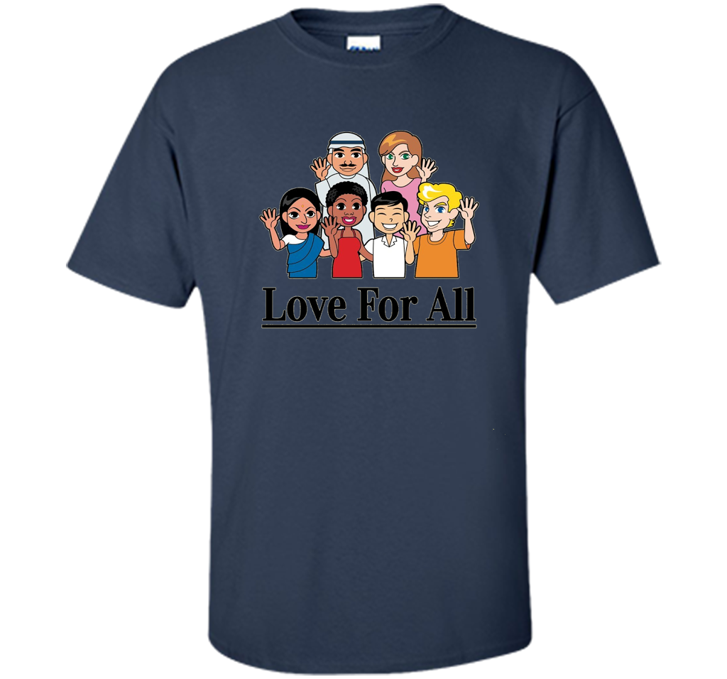 Love For All- Multicultural Race Unity Diversity T-Shirt cool shirt Navy