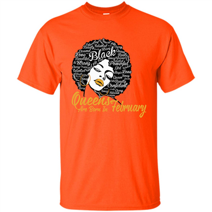 Queen Are Born In February T-shirt Orange