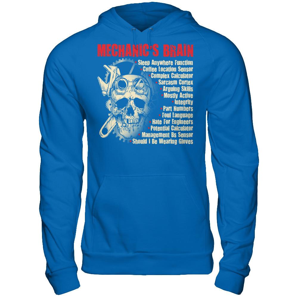 Mechanic's Brain - Sleep Anywhere Function, Coffee Location Sensor, Complex Calculator Gildan - Pullover Hoodie Royal
