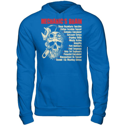 Mechanic's Brain - Sleep Anywhere Function, Coffee Location Sensor, Complex Calculator Gildan - Pullover Hoodie Royal