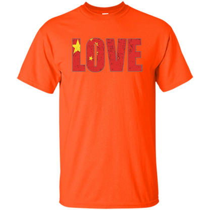 I Love China Flag T-shirt Orange