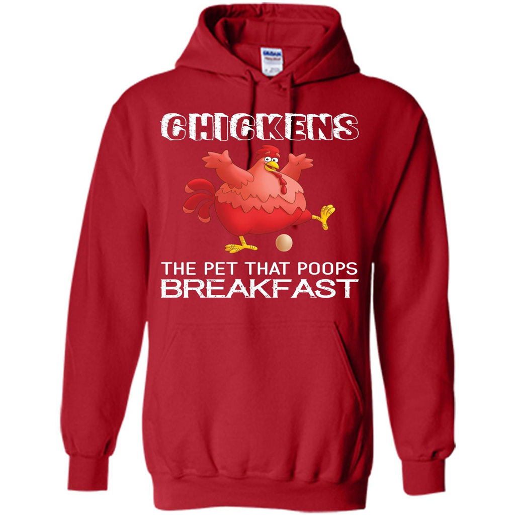 Chickens The Pet That Poops Breakfast T-shirt Red