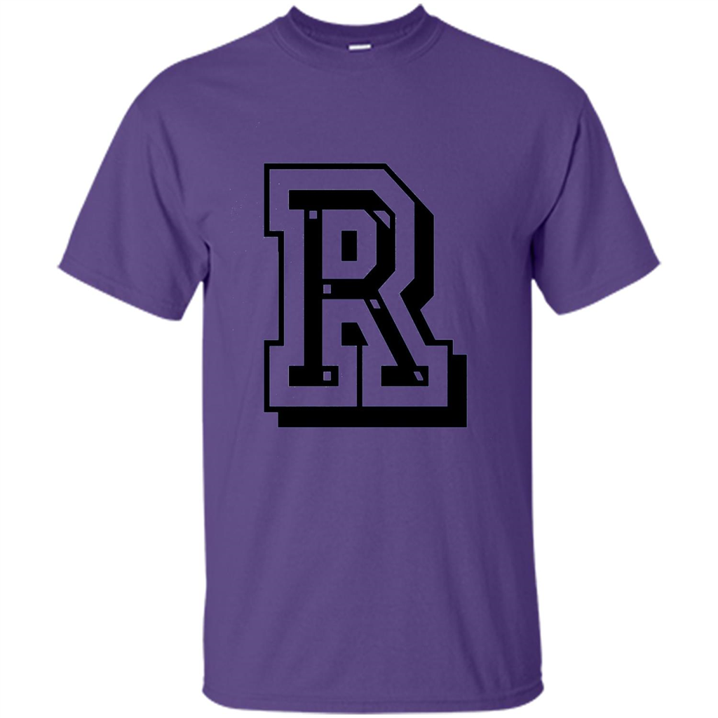 Letter R Initial T-Shirt for Names or Spelling Words Purple