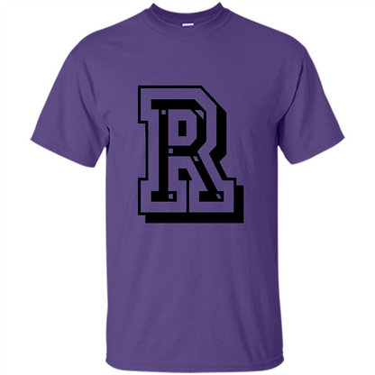 Letter R Initial T-Shirt for Names or Spelling Words Purple