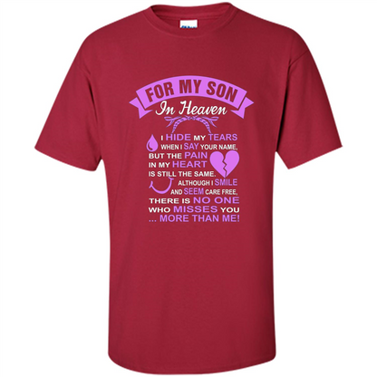 For My Son In Heaven T-shirt I Hide My Tears Cardinal