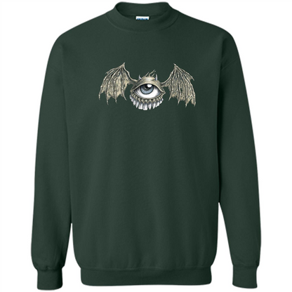 Eyebat T-shirt Scary Halloween Tshirt Forest Green