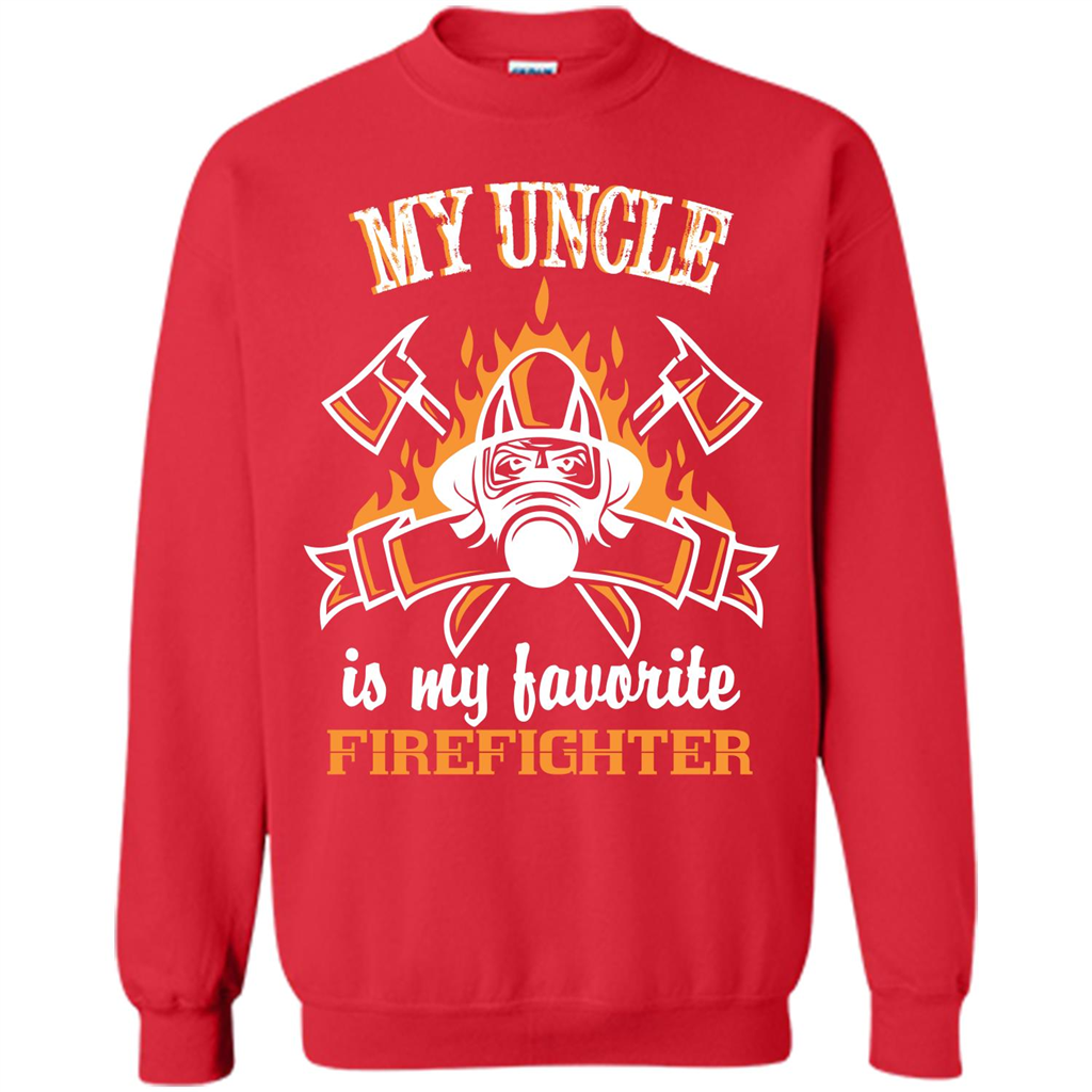 Firefighter Uncle T-shirt My Uncle Is My Favorite Firefighter Red