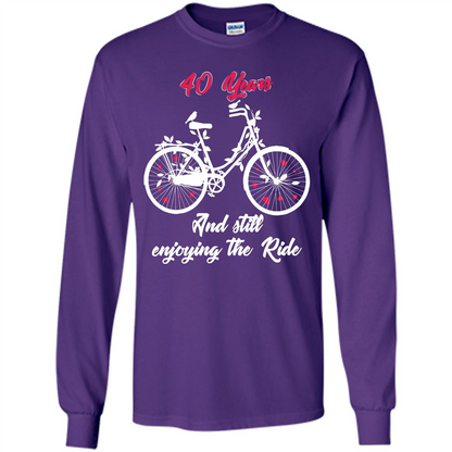 Anniversary T-shirt 40 Years And Still Enjoying The Ride Purple