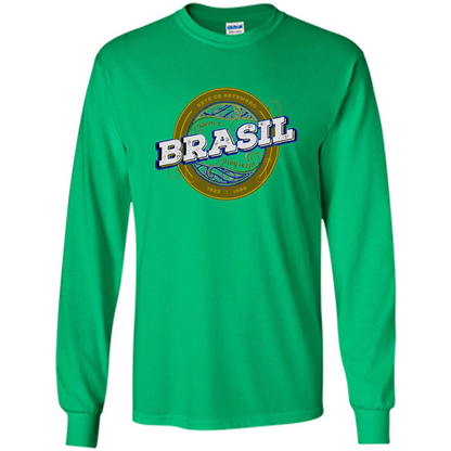 BRAZIL Brasil Independence Day Badge T-shirt Irish Green