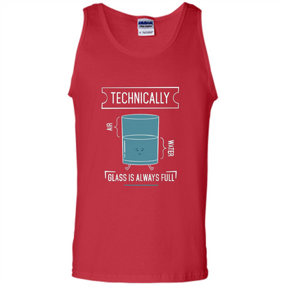 Technically Glass Is Always Full T-Shirt 50 Water 50 Air Red