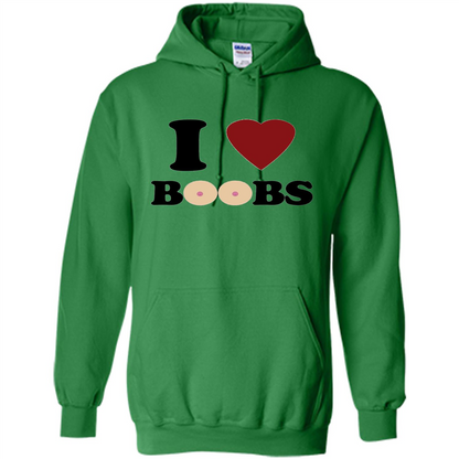 I Love Boobs T-shirt Irish Green