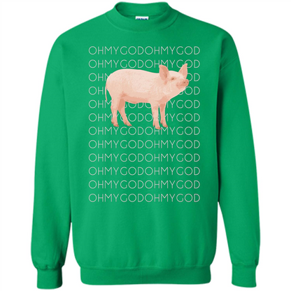 Oh My God Pig T-shirt Cute Pig T-shirt Irish Green