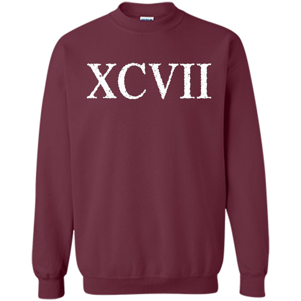 Roman Numeral 97 XCVII T-shirt Maroon