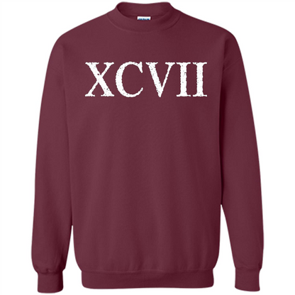 Roman Numeral 97 XCVII T-shirt Maroon