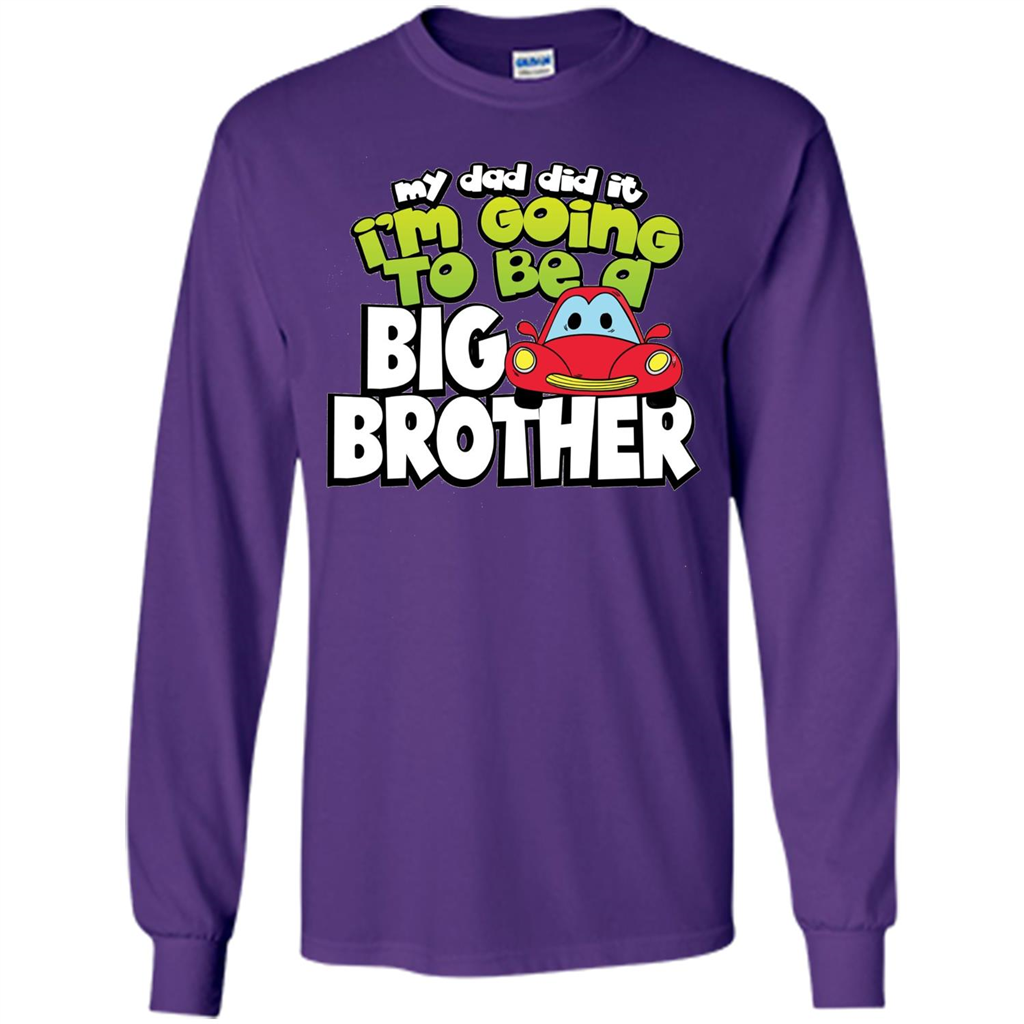 Car Brother T-shirt I'm Going To Be a Big Brother Purple