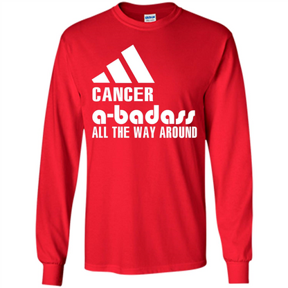 Cancer A-Badass All The Way Around T-shirt Red