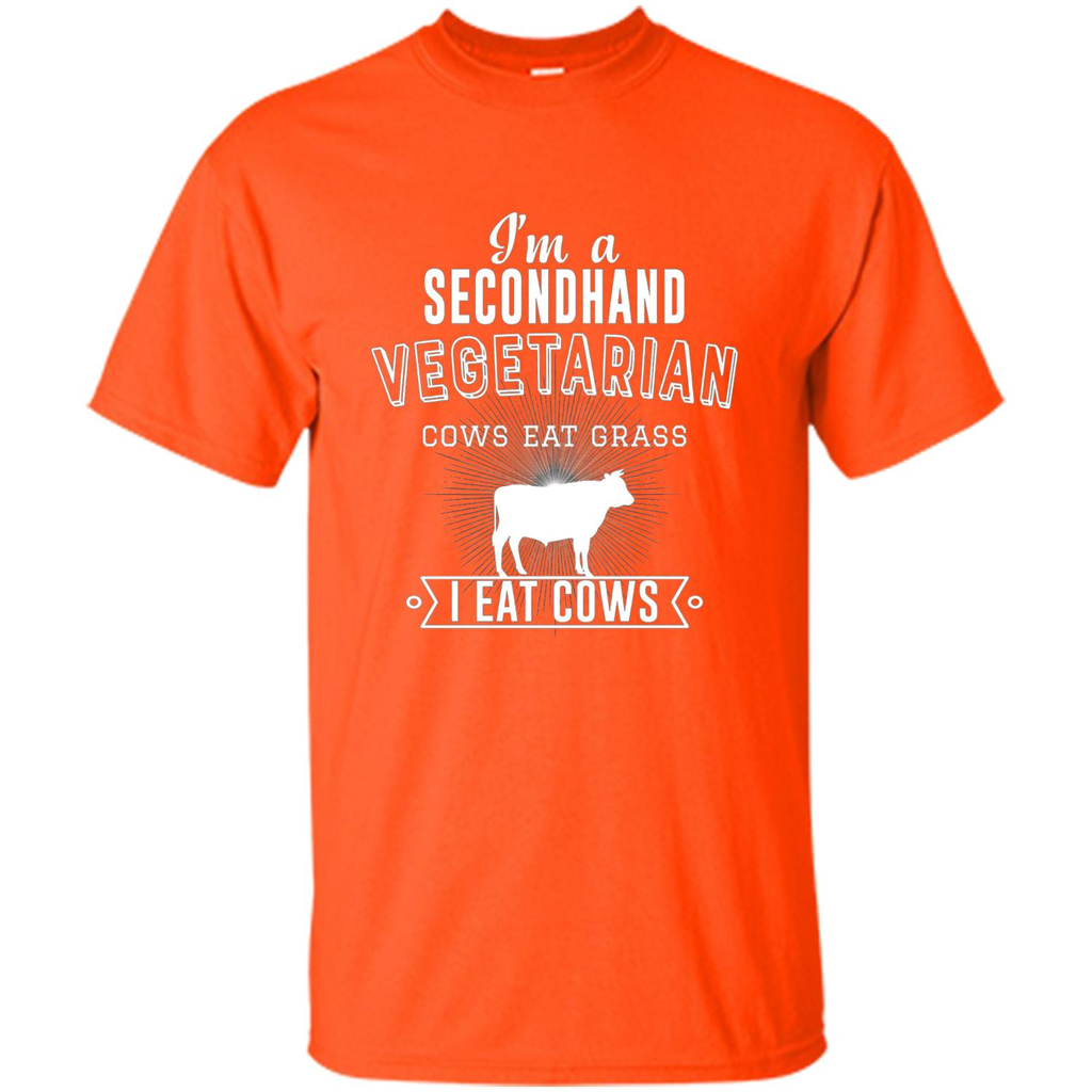 Secondhand Vegetarian T-shirt Funny Vegetarian T-shirt Orange