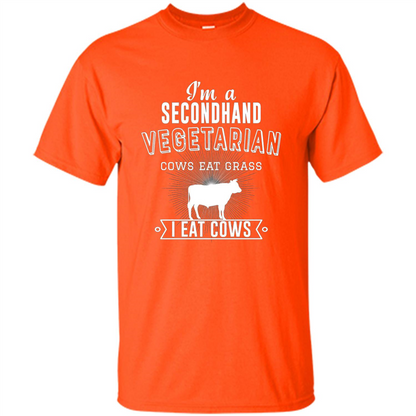 Secondhand Vegetarian T-shirt Funny Vegetarian T-shirt Orange