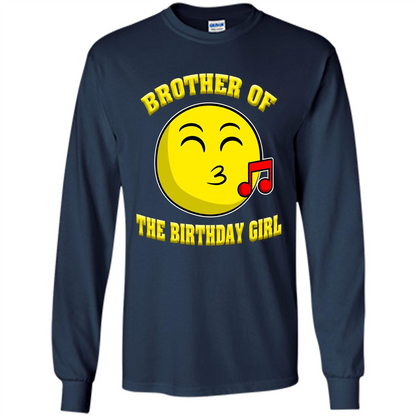 Brother Of The Birthday Girl Emoji T-shirt Navy