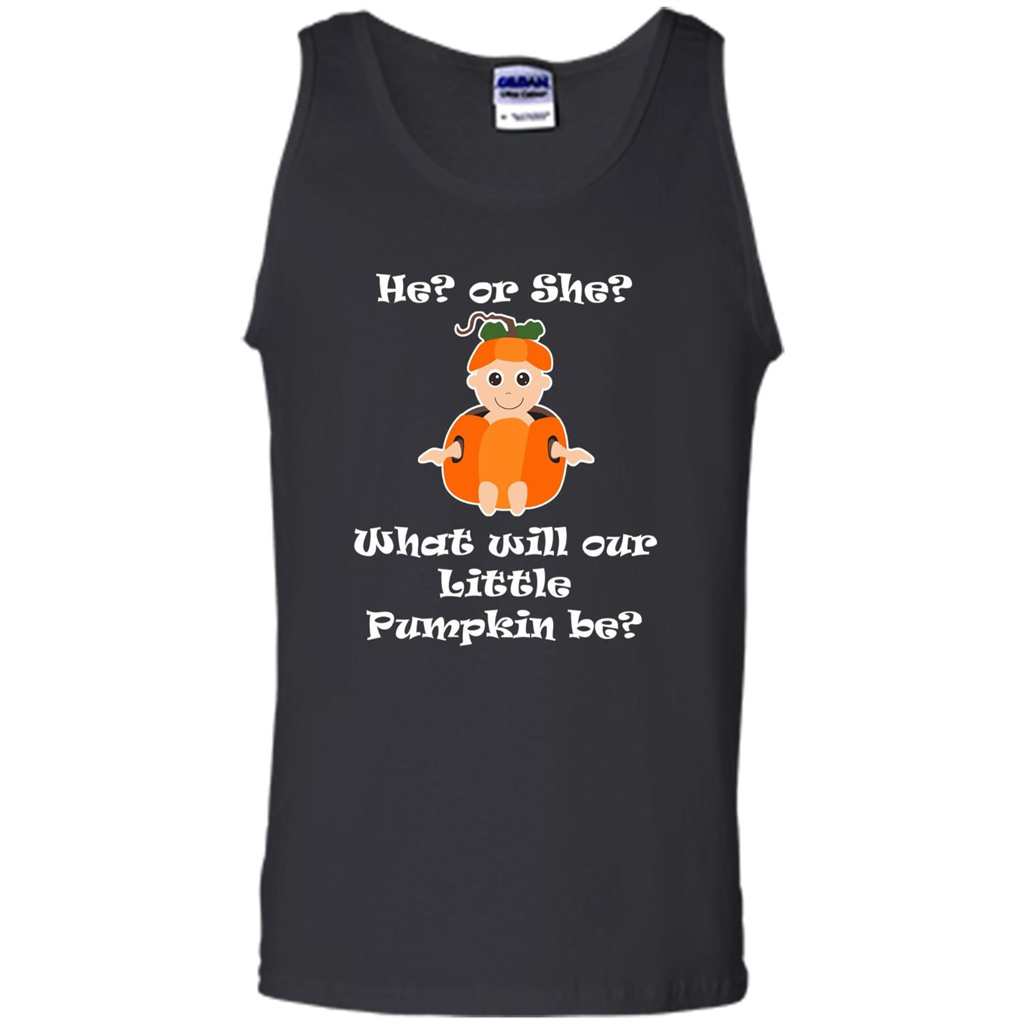He Or She What Will Little Pumpkin Be Baby Shower T-shirt Black