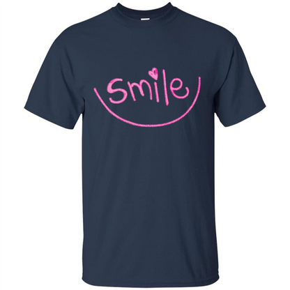 Smile Happy Motivational Smiley Face T-Shirts Navy