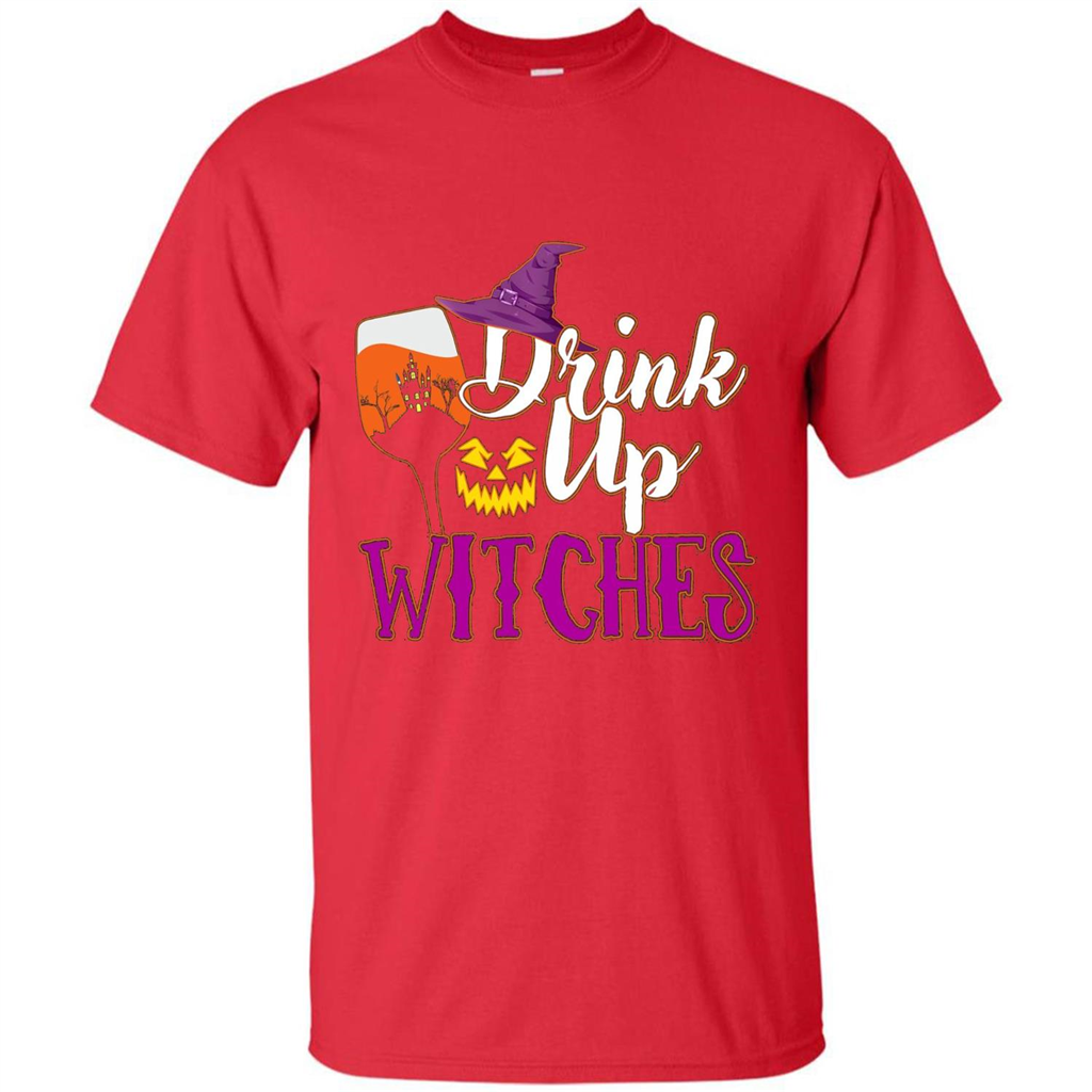 Drink Up Witches T Shirt Funny Halloween Costume Red