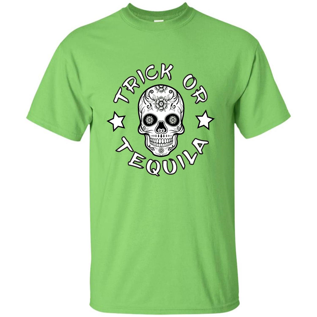 Sugar Skull T-Shirt Trick Or Tequila Halloween Lime