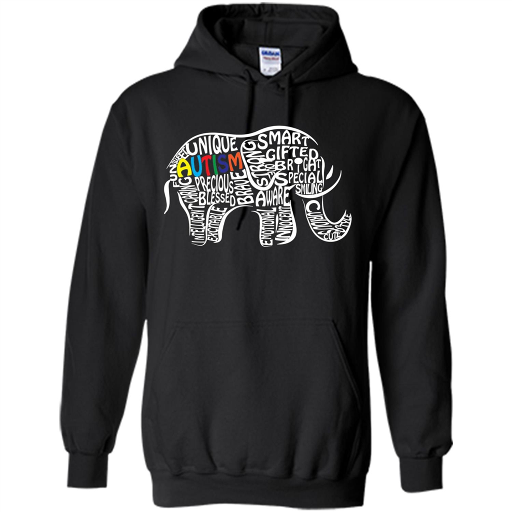 Autism Awareness Elephant T-shirt Black