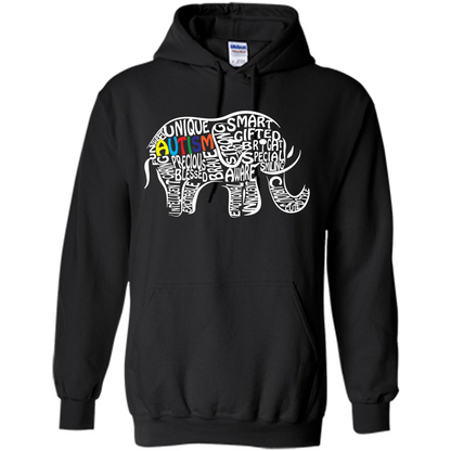 Autism Awareness Elephant T-shirt Black